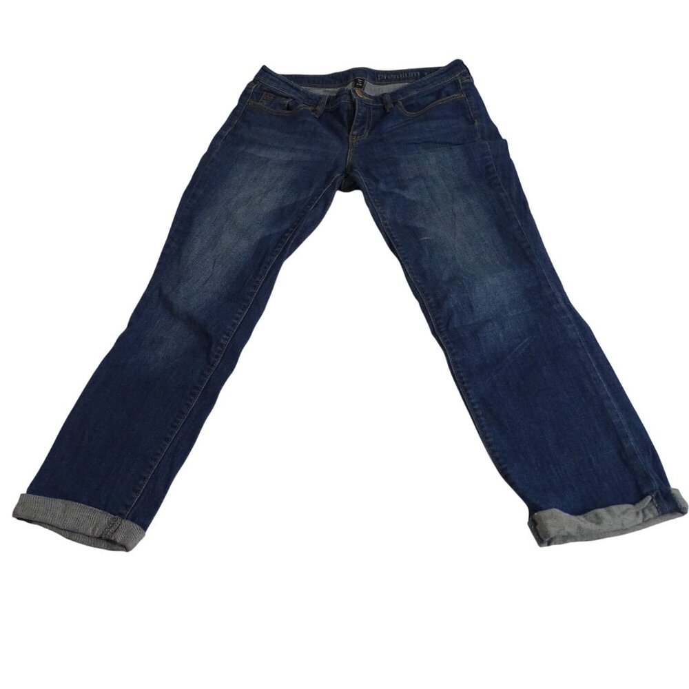 Gap Premium Skinny Crop Jeans Women Size 2 26 Rolled Hem Blue Cotton Stretch